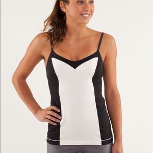 Lululemon Elongate Tank - Sz 10 - Black and Polar Cream - Like New